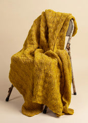 Titanium Blanket Kit Beginner Knitting Kit in Mustard